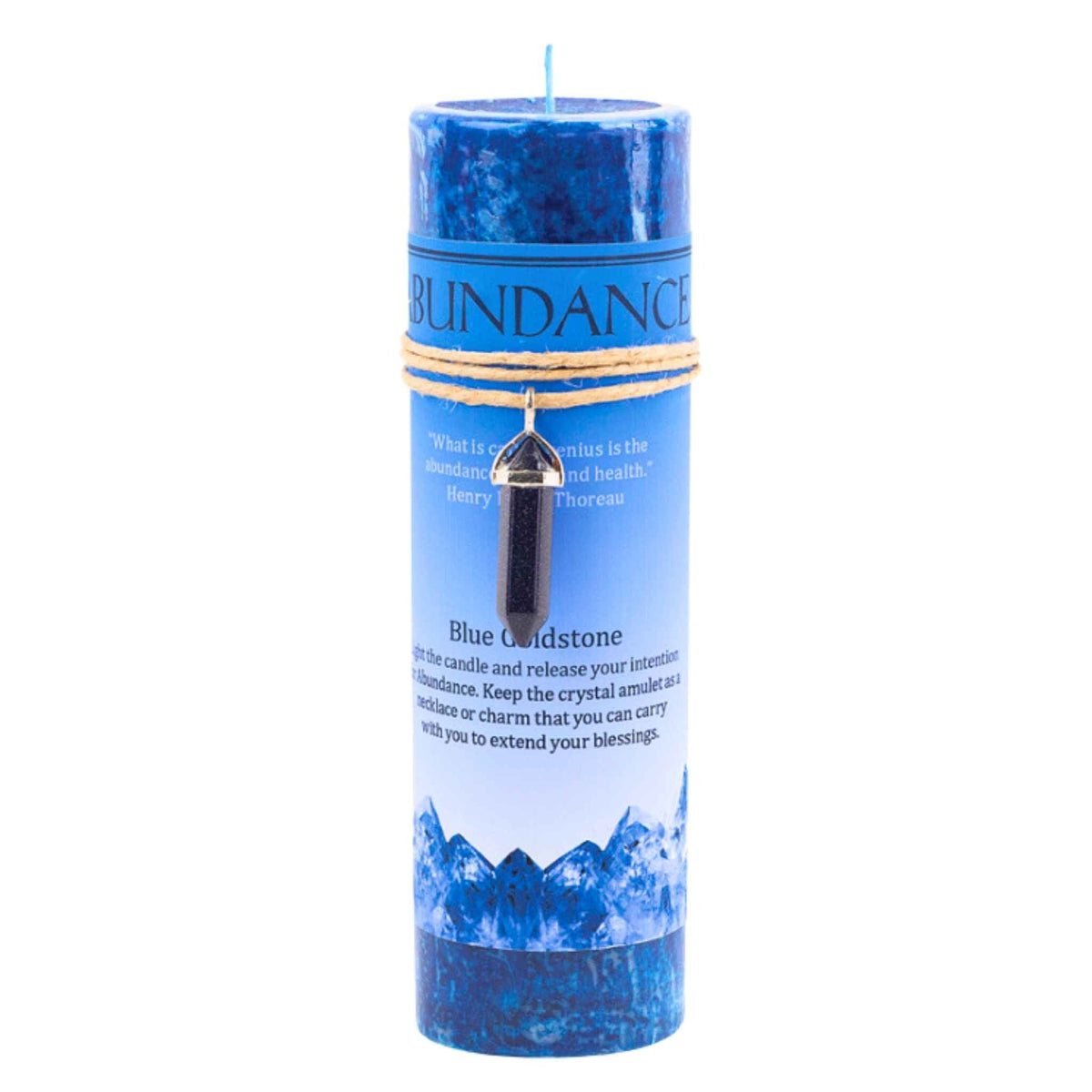 Crystal Energy Pillar Candle with Crystal Pendant