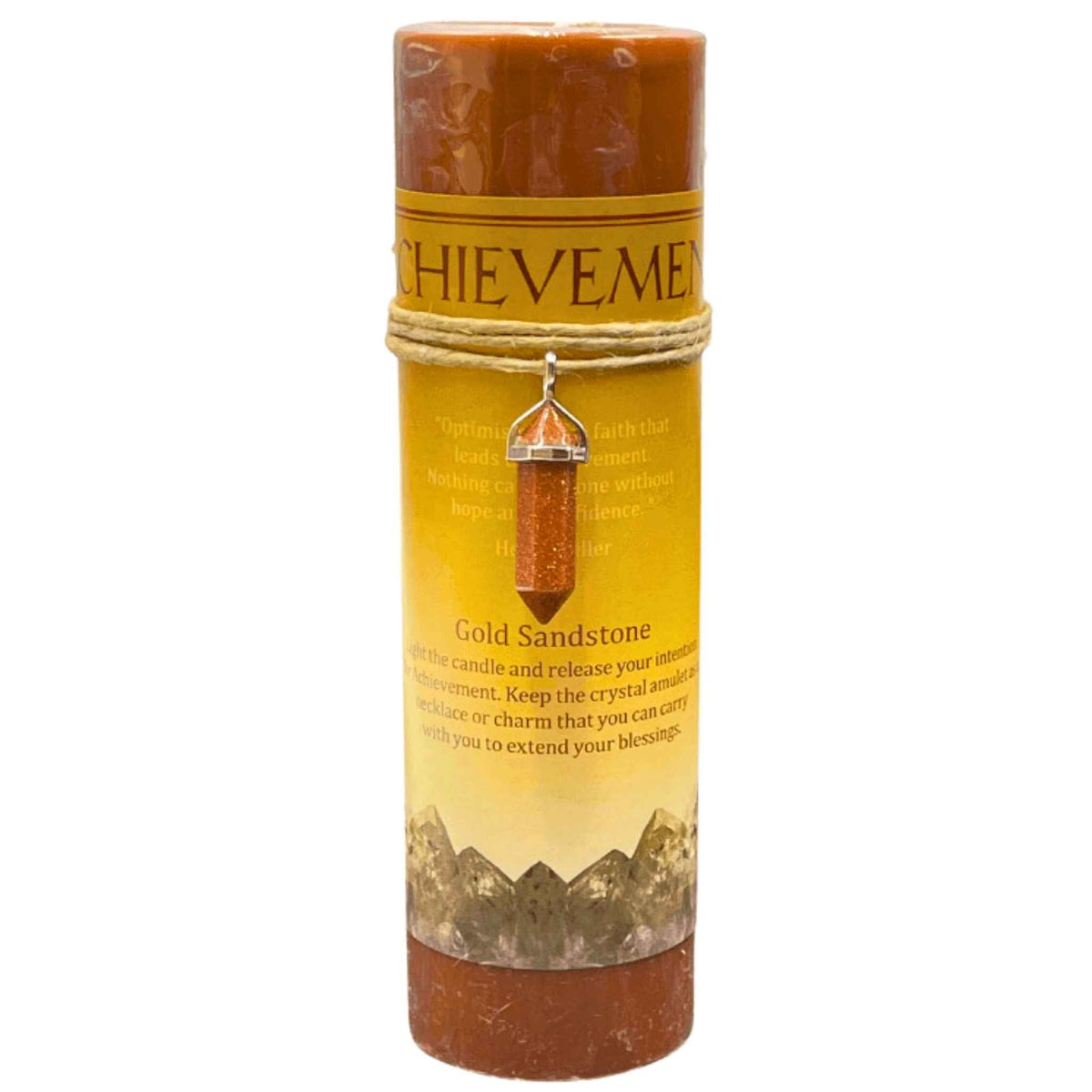 Crystal Energy Pillar Candle with Crystal Pendant