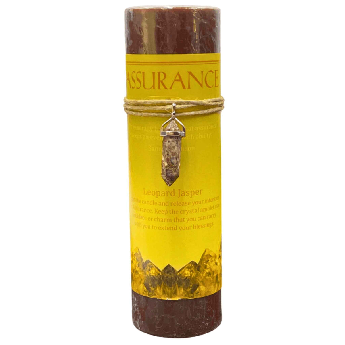 Crystal Energy Pillar Candle with Crystal Pendant