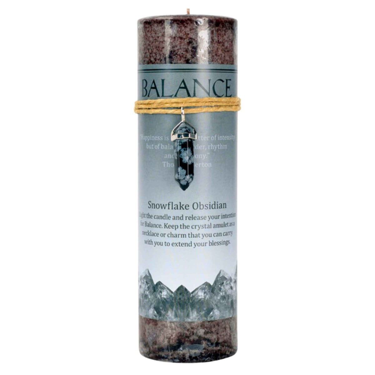 Crystal Energy Pillar Candle with Crystal Pendant