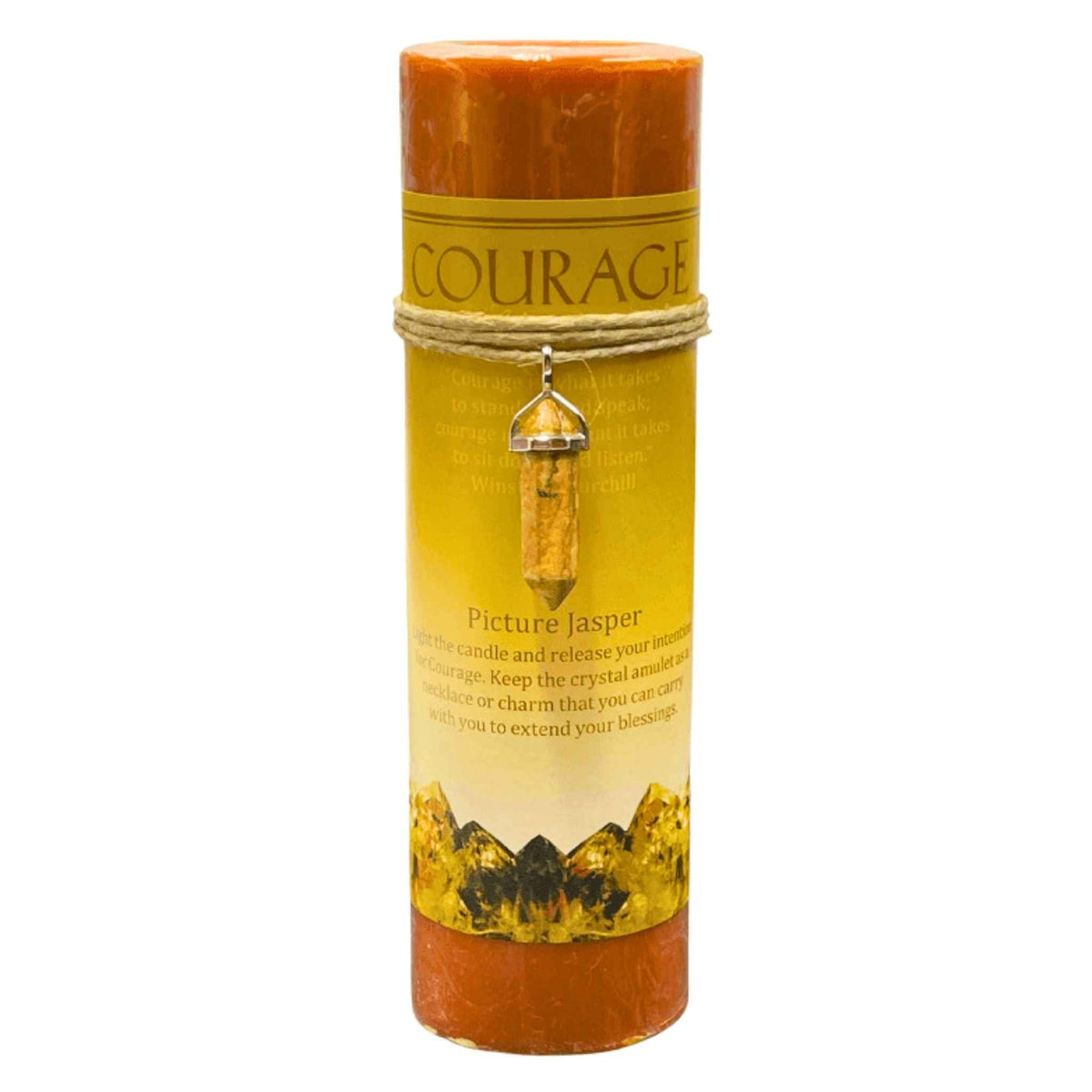 Crystal Energy Pillar Candle with Crystal Pendant