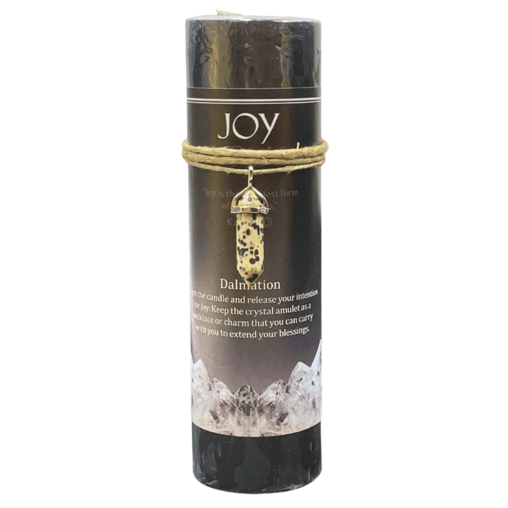 Crystal Energy Pillar Candle with Crystal Pendant
