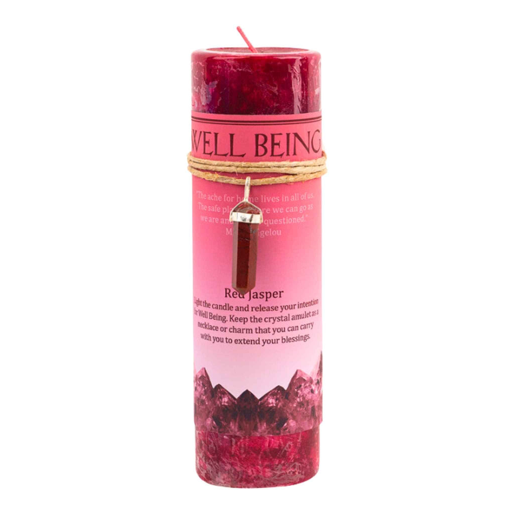Crystal Energy Pillar Candle with Crystal Pendant